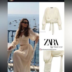 Zara tied pleated top